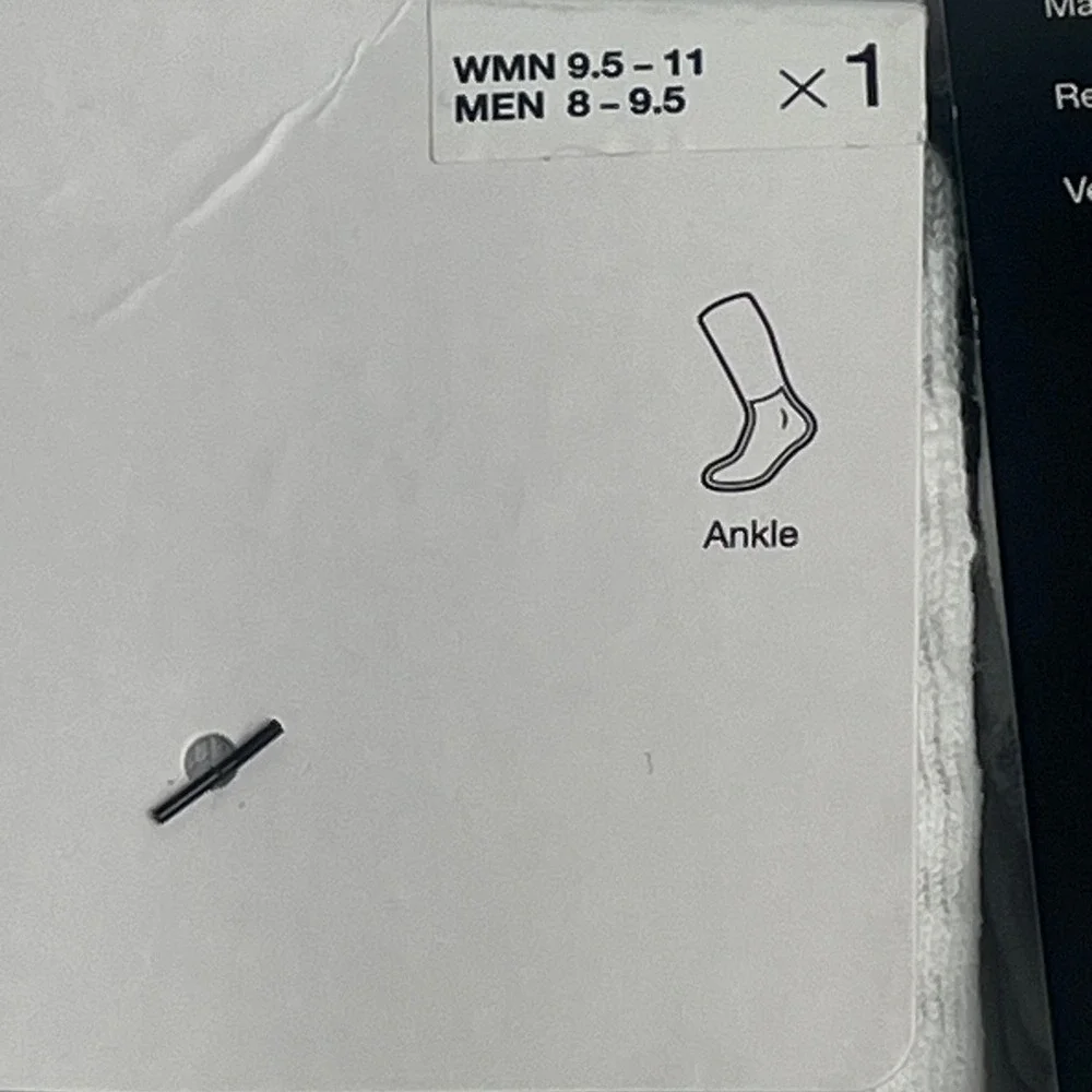 2 Nike Spark Ankle Running Socks White Gray Cushioned Dri-FIT W 9.5-11 Men 8-9.5